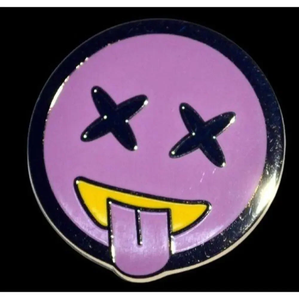Coach Enamel Decorative Pin - Pink Emoji Round 1